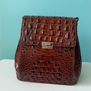 Brahmin Chestnut Croc Embossed Bag
